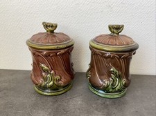 2 anciens pot en barbotine