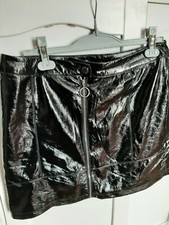 jupe Morgan T2  vinyl noire brillant droite marque Morgan