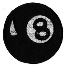 Patch écusson patche bille ball eight huit billiard thermocollant brodé 