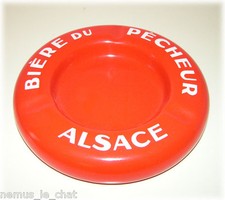 Ancien CENDRIER DE COMPTOIR émaillé  Bière Du Pêcheur