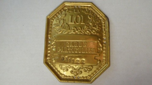 Ancienne plaque metal loi - , la