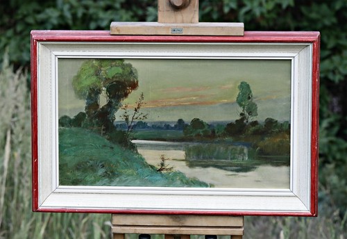Paysage fleuve huile - au,