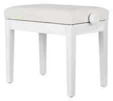 Banquette Piano Clavier Tabouret Banc Reglable Croise Similicuir Blanc Brillant
