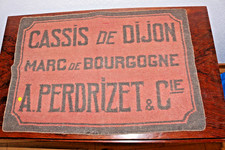 Tapis de jeu cartes ancien Cassis de Dijon Marc de Bourgogne A. PERDRIZET & Cie