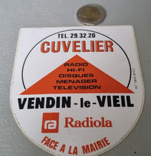 Autocollant Vintage CUVELIER RADIOLA (radio/hi-fi/disques Menager Television)