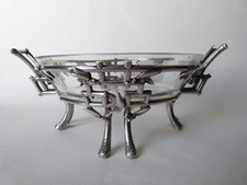 coupe centre de table bronze argenté Christofle Bambou japonisme Edouard Lievre