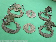 4 poignées 2 entrées serrure ancienne bronze tiroirs commode Empire Charles X 