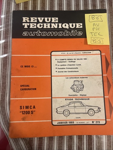 Revue technique simca - technique, 1200