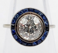 Bague cible art deco or blanc