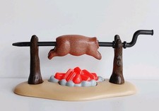 Playmobil Cochon à la Broche Sanglier Tourne Broche Pirates Gaulois Trappeur 