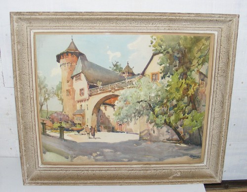 Aquarelle litho signé cadre - aquarelle,