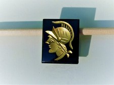 BELLE INTAILLE GUERRIER ANCIENNE en PIERRE NOIRE ONYX Doré / BAGUE ou PENDENTIF