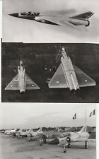 3 X MIRAGE DASSAULT  =  III + G + IV A  AVION DE CHASSE AVIATION 18 X 12 cm