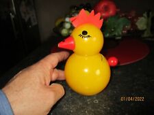 Ancienne Tirelire Jouet Bois a la Jolie Poule Gros Poussin FMF Made in France