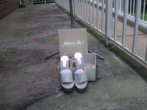 High heel platform slides - heel,
