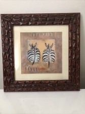 Lithographie Anita De Harde / Deux Zèbre /Cadre Tableau