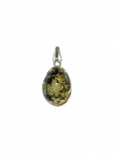 Pendentif argent 925 ambre - argent,