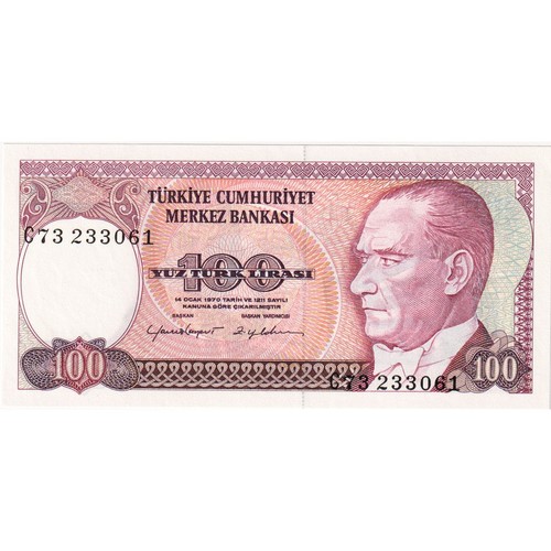 Billet turquie 100 - billet,, lira