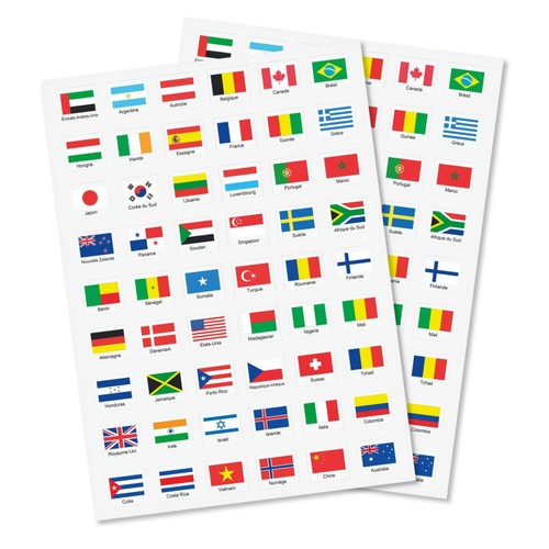 Gommettes drapeaux des - drapeaux,