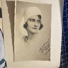 PHOTO ORIGINALE PORTRAIT FEMME DEDICACE ACTRICE ANNEE 1926 STUDIO D' ART  MEB