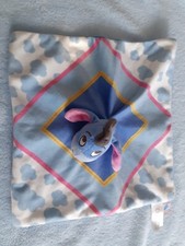 DOUDOU PLAT BOURRIQUET DISNEY NICOTOY bleu jaune rose blanc nuage - TTBE *