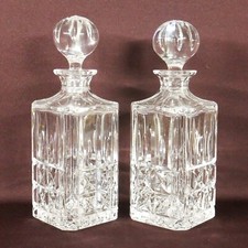 Magnifiques Paire de Carafes à Whisky en Cristal Signé Atlantis