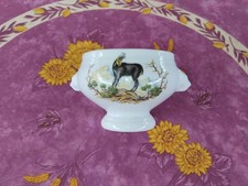 Bol à Poignées Tête d Ours Porcelaine Bavaroise Seltmann Weiden Décor de Chamois
