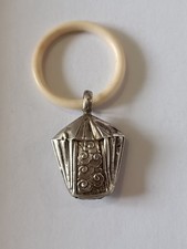 Ma Collection Hochet Ancien Bébé Argent Poinçon Art nouveau/déco Berceau Fleurs