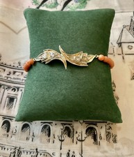 GROS DIAMANTS ANCIENS, CORAIL ROSE , OR, ARGENT, ANCIEN BRACELET