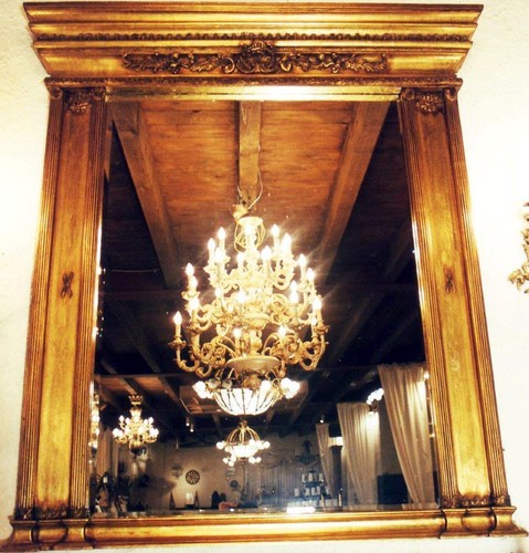 Miroir mural bois doré - mural,