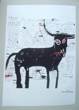 Jean Michel Basquiat ( Art Print )  " Le Taureau  " Tirage 300 Ex ( 70 X 50 cm )