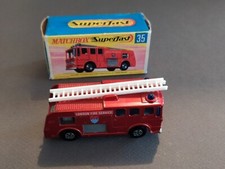 MATCHBOX SUPERFAST MERRYWEATHER FIRE ENGINE & BOITE D'ORIGINE  réf 35  vintage