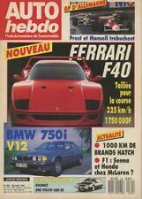AUTO HEBDO n°584 du 29/07/1987 : Ferrari F40 - BMW 750i V12 - F1 GP Allemagne