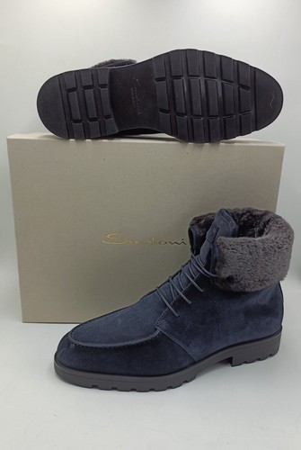 Santoni shearling lined suede - santoni, shearling-lined