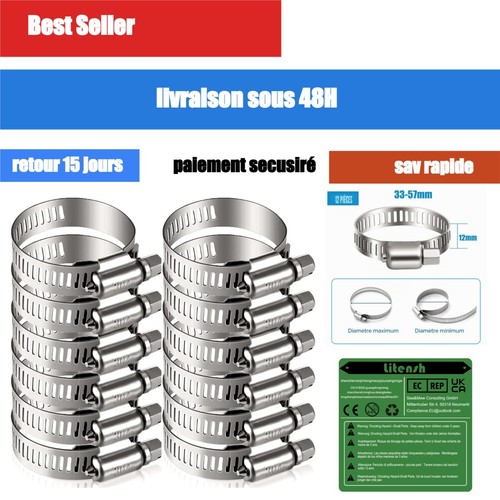 Colliers serrage inox - 12,