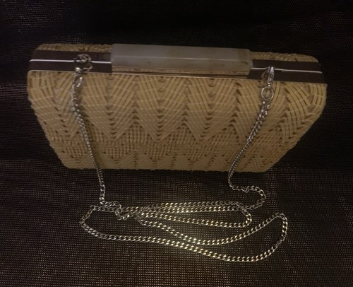 Minaudière paille bakélite - paille,
