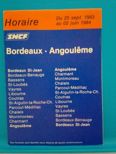 Horaires bordeaux angoulême - horaires,