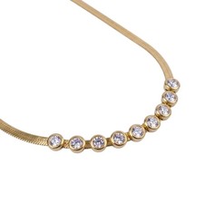 Collier CZ plaqué or 18