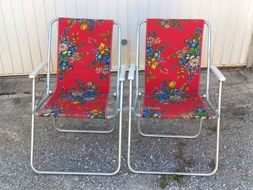 Paire fauteuils pliants