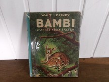 ANCIEN LIVRE BAMBI WALT DISNEY HACHETTE EO 1948 avec jaquette couvert illustré