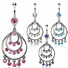 Piercing nombril pendentif chandelier rond