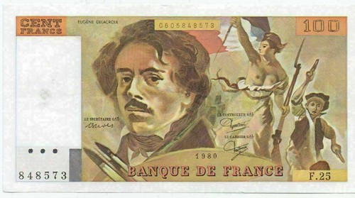 100 francs delacroix 1980 - francs,