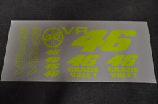 STICKERS FLUO PLANCHE N 46  VALENTINO ROSSI Moto GP ,vr46 autocollant moto FLUO