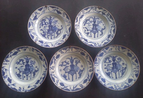 Assiettes bleu blanc - assiettes,
