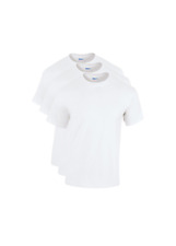 GILDAN Lot de 3 t-shirt homme,tee-shirt coton manches courte couleur blanc