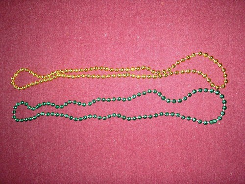 String green gold beads - ,