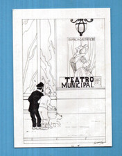Carte postale TINTIN.  Projet d'affiche LA CASTAFIORE au Théâtre municipal. 2015