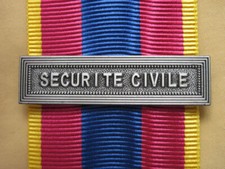 Agrafe  SÉCURITÉ CIVILE  pour la Médaille Défense Nationale