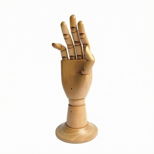 Main articulée bois mannequin - main,
