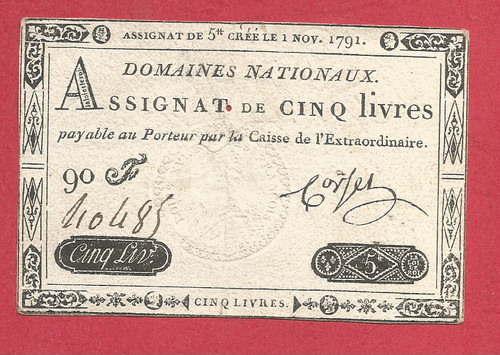 Assignat livres 1er - assignat, novembre